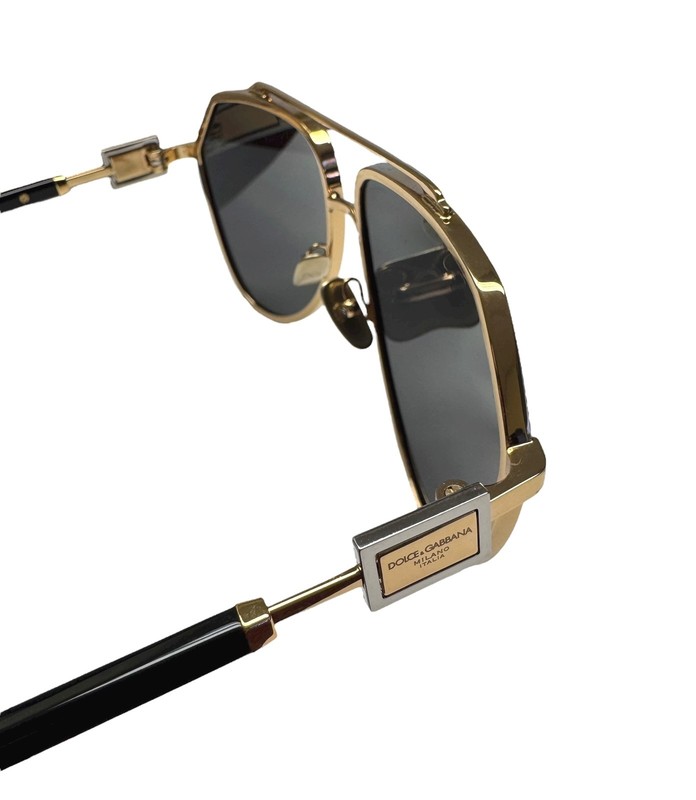 Dolce Gabbana Aviator Sunglasses Shiny Gold Plaque DG 2315 02/87 with Case gallery