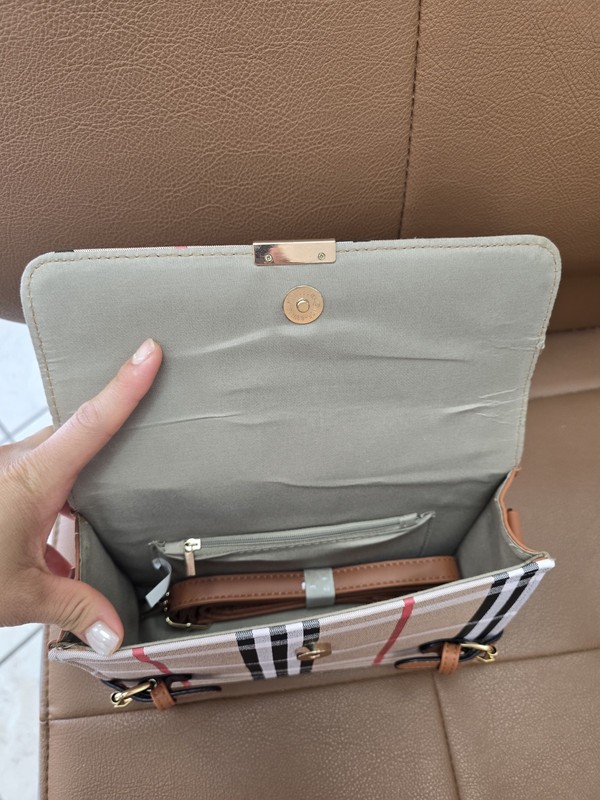 Balenciaga Women’s Plaid Flap Top Handle Satchel Detachable Strap Gold gallery