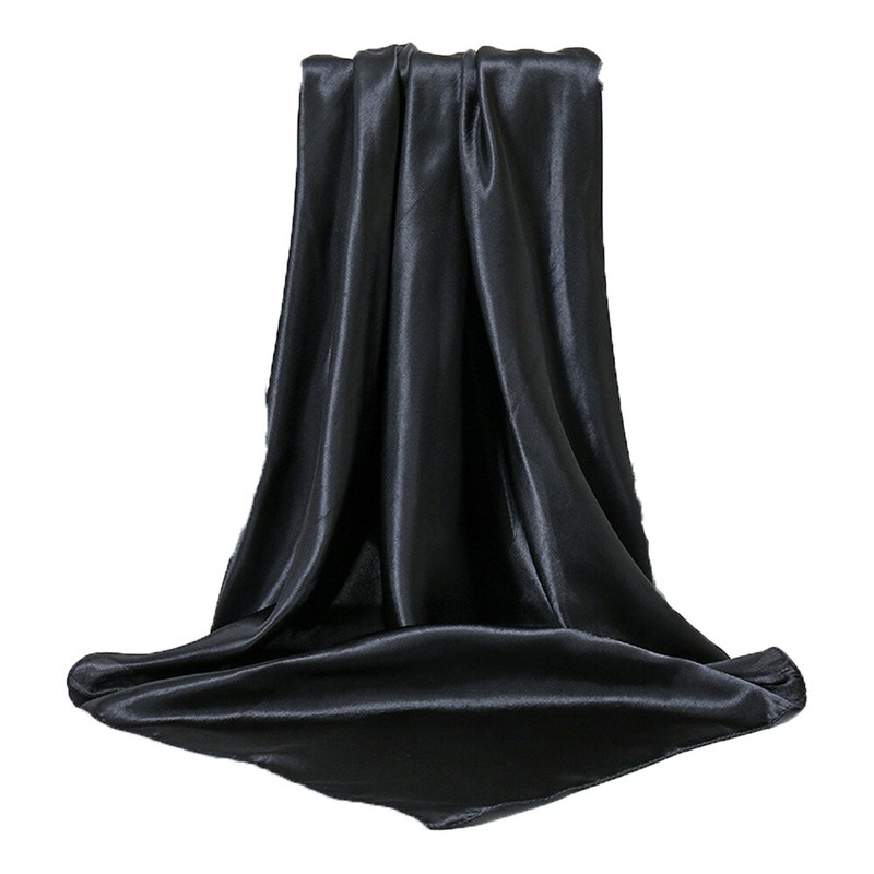 Women Plain Satin Square Scarf Wrap Shawl Office Lady Stole Neck Head Scarf