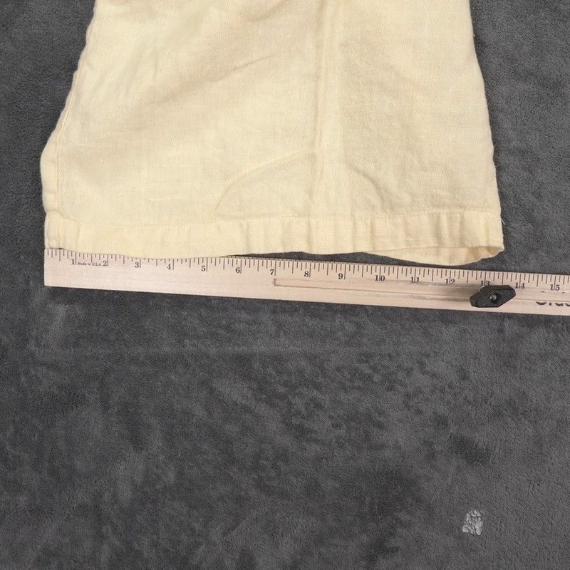 VTG Via Vai Pollero Linen Shorts Women Small Yellow Elastic Waist Relaxed Breezy gallery