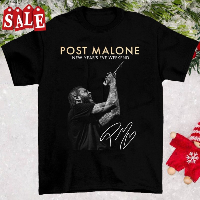 New Rare Post Malone Tour Shirt Black Short Sleeve Unisex S-5XL T-Shirt 1CM50