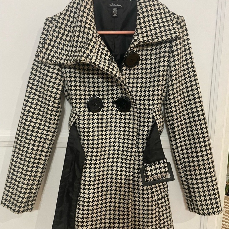 Seductions Wool Blend Houndstooth Coat XSExcellent Condition! gallery