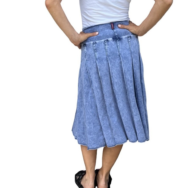 Hard Tail Mineral Wash Blue Drop Waist Pleated Skirt W-959 SMALL Y2K Vibe Preppy gallery