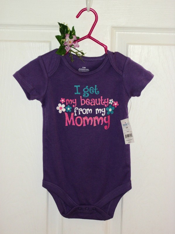 I Get My Beauty From My Mommy 12M Purple One Piece NWT