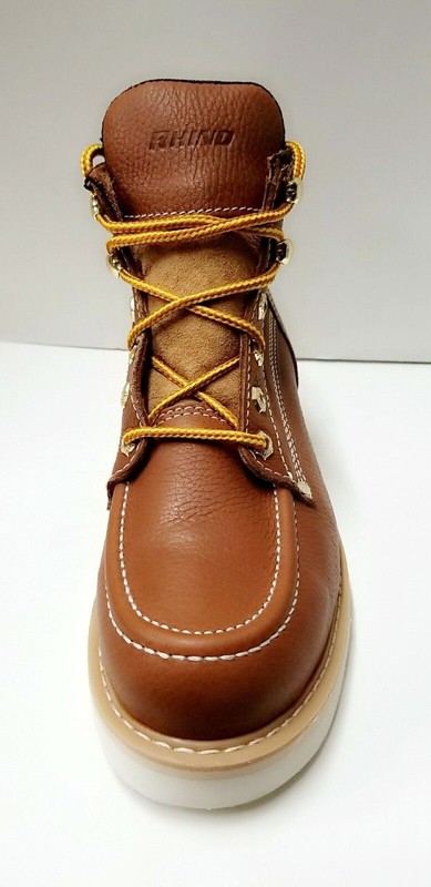 Mens Rhino 62T06 Leather Butternut 6" Soft Toe Moc Toe Lace Up Work Boots gallery