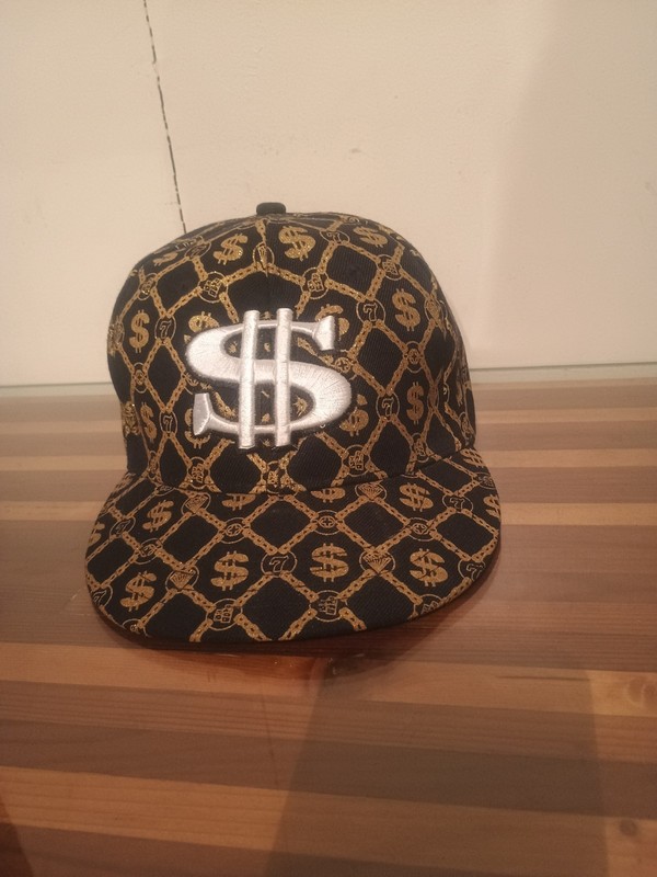 Dollar Sign Cap Hat Size 7 1/2″ 60cm Fitted New York 59SPORT Black/Golden $ Sign