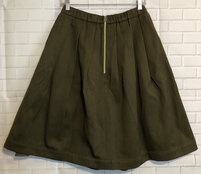 Mira Mikati Skirt Womens 4 Green Embroidered Scout Patches Pockets Elastic Waist gallery