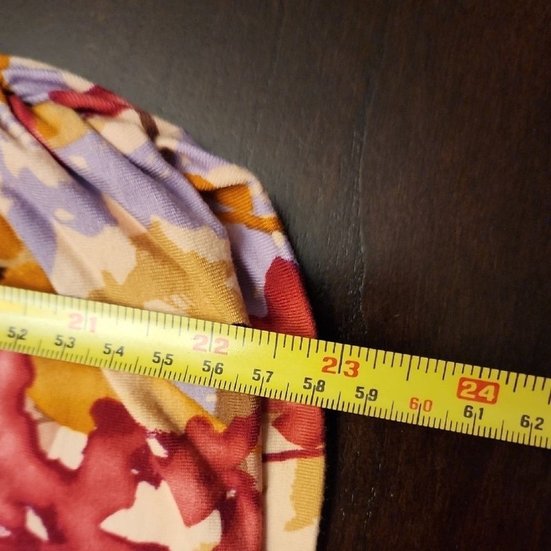 Chico's Vibrant Floral Blouse - Burgundy, Mustard, Beige sz 0(Small) gallery