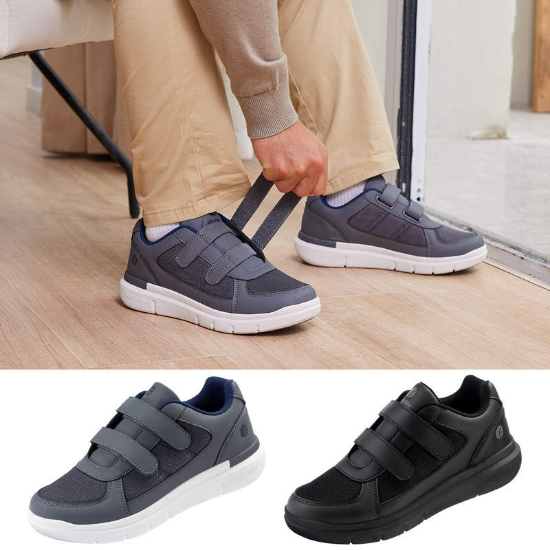 FitVille Mens Diabetic Shoes Extra Wide Swollen Feet Pain Relief Closure Slip-on