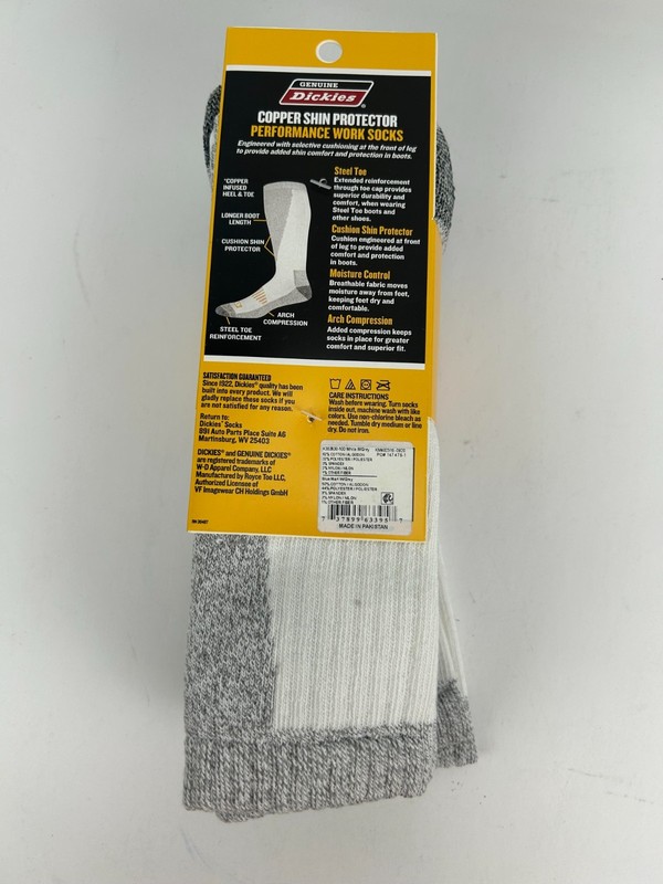 3 Pair Dickies Steel Toe Shin Protector Boot Length Work Sock White 6-12 Copper gallery