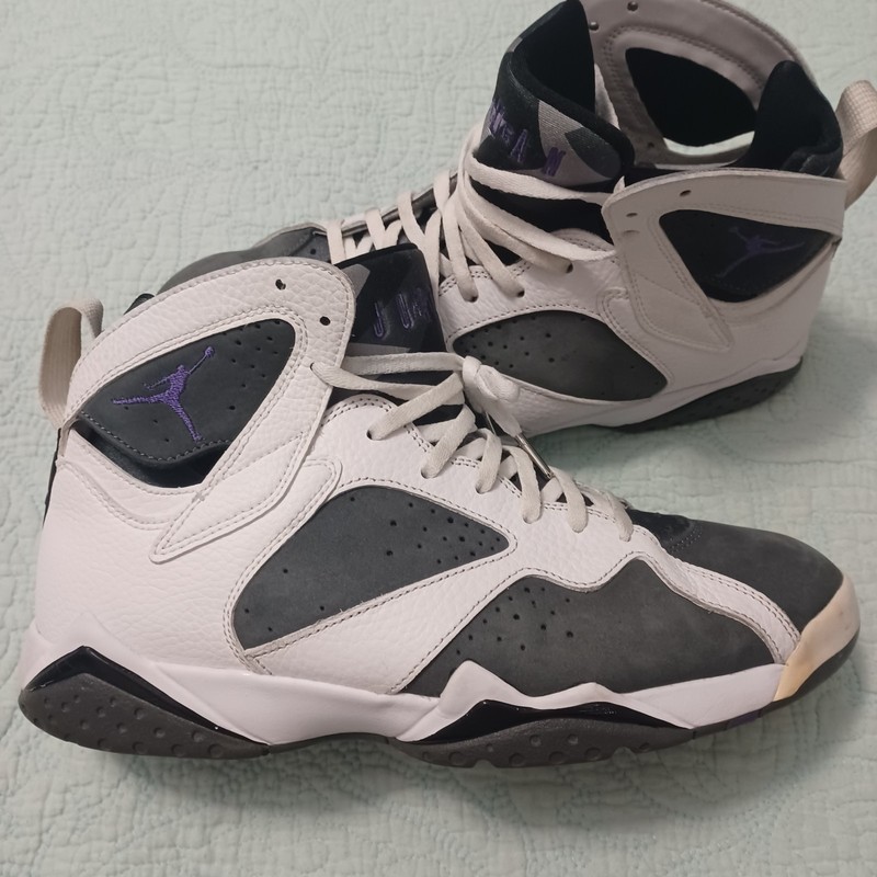 Jordan Air Jordan 7 Retro 2021 Flint CU9307-100 White Gray Purple Men’s