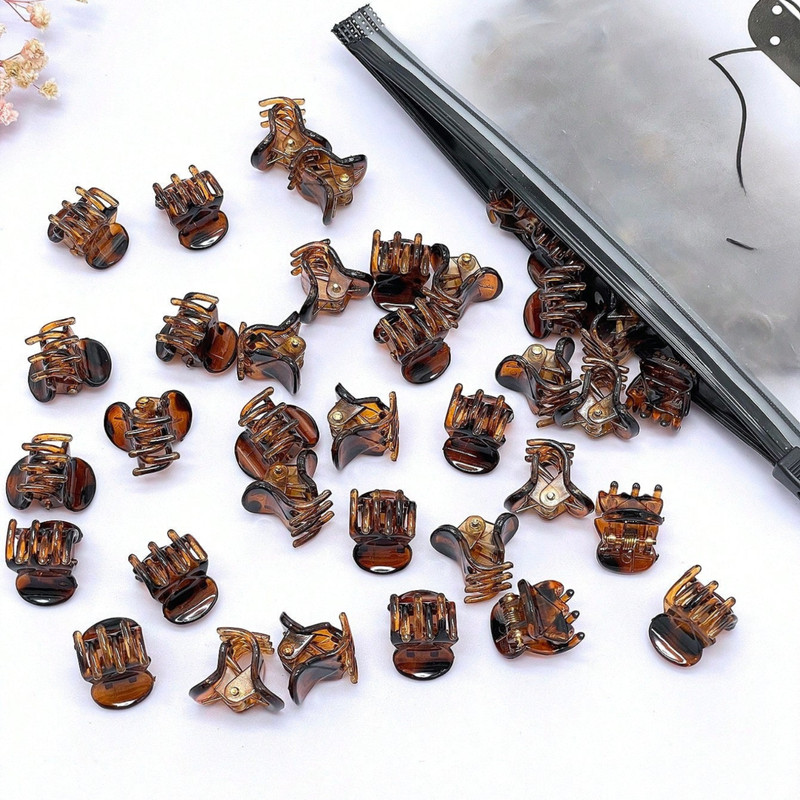 20pcs Mini Brown Hair Clips Strong Grip Claw Clips Women Bangs Bun Accessories gallery