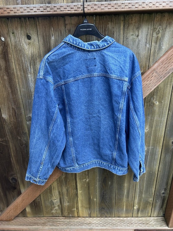 Carhartt Men's Denim Jacket XL Blue Button Distressed Pockets Workwear J12 DST gallery