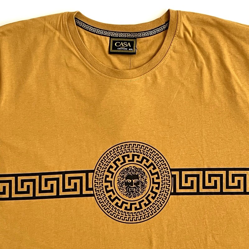 CASA MODA COUTURE T-Shirt Men's SIZE 4XL Or Pur Gold Medusa Logo Shirt Tee NWT gallery