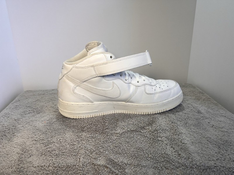 Nike Air Force 1 High 07 Triple White Mens Size 11.5 Leather Strap Sneakers gallery