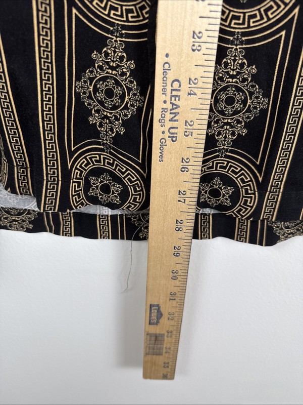 Men’s Casa Moda Couture Short Sleeve Shirt Black & Gold Baroque Pattern Size L gallery