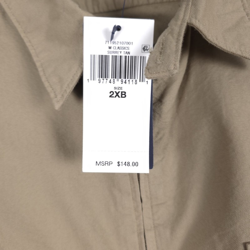Polo Ralph Lauren Garment-Dyed Oxford Overshirt Mens 2XB Surrey Tan Full Zip New gallery