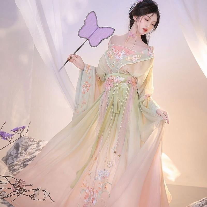 Chinese Hanfu Dance Dress Women Printed Shirt Hanfu Set Carnival Fairy Cosplay gallery