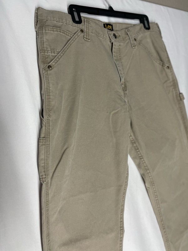 Lee Carpenter Workwear Loose Fit Pants Men's Size 34x34 Beige Khaki gallery