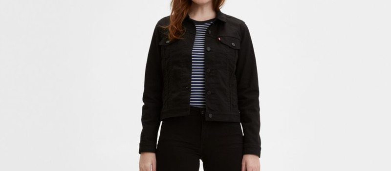 Levi's Women's Original Trucker Jacket, Black and Black Size 1X (6675)2 gallery