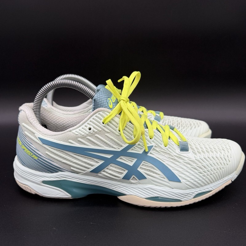 Asics Solution Speed FF 2 Womens Size 9 Mint Blue Neon Tennis Shoes Sneakers