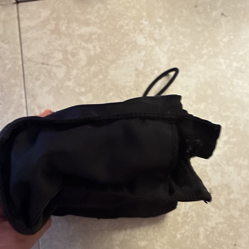 PRADA Black Small Clutch Wrist Strap Snap Closure Logo Plaque Pouch Bag gallery