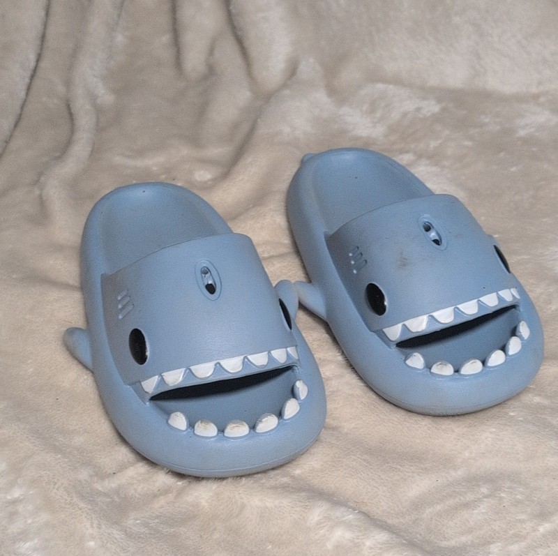 Blue Shark 3D Shark Slip-On Women’s Slippers Blue Rubber EU 36-37 US 6-6.5