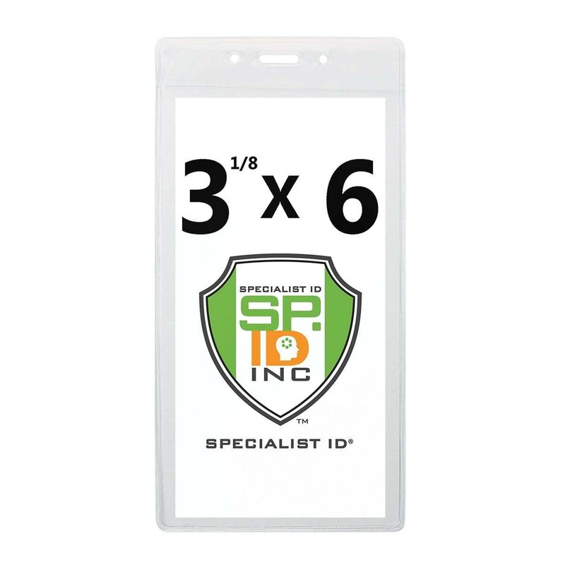 5 Pack – 3X6 Clear Vinyl Large Event Badge & Ticket Holders (3 1/8 X 6 Inch Max)