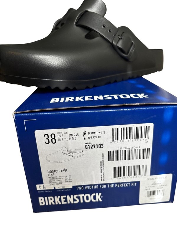 Blk Birkenstock Eva Clogs with Adjustable Strap • 38 Narrow gallery