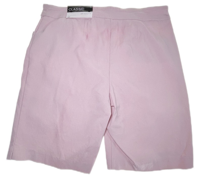 Large Liz Claiborne Stretch Shorts Rose Quartz Pink Stretch Flat Front gallery