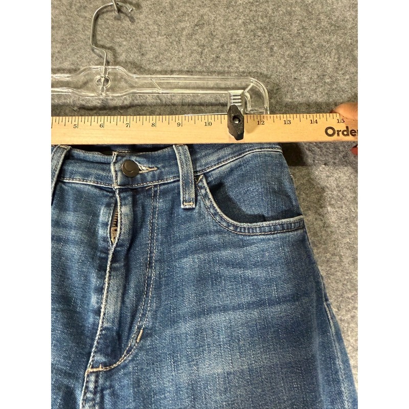 Joe's Jeans Women 24 Blue Medium Wash Freya High Rise Denim Frayed hem Stretch gallery