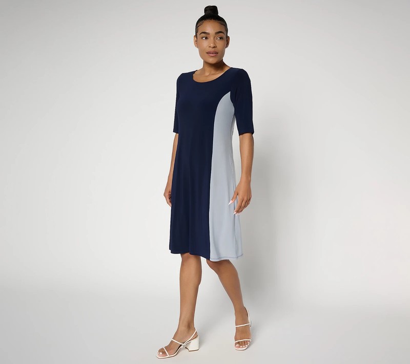 Women with Control Regular La Roma Jersey Color Block Dress