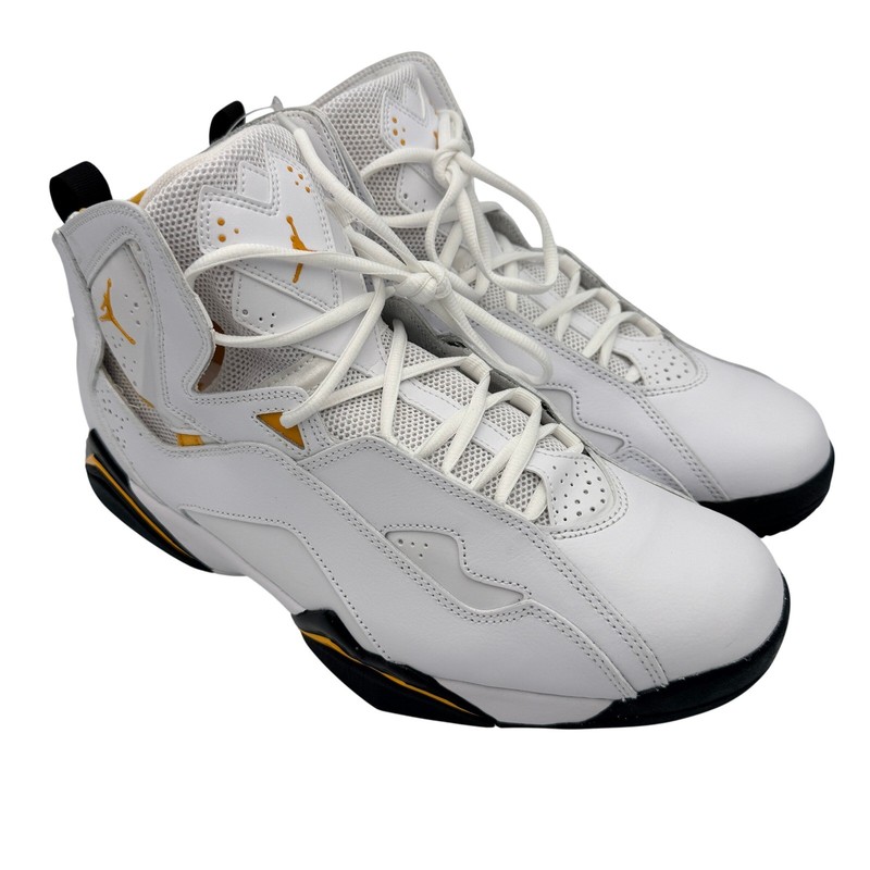 Nike Air Jordan True Flight Men’s White Gold Basketball Shoes Size 12 342964-107