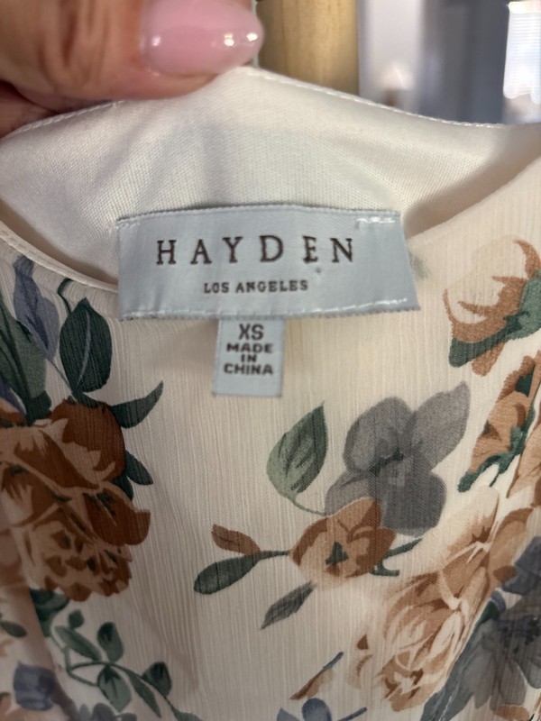 Hayden Los Angeles Ivory Floral Spaghetti Strap Tiered Ruffle Maxi Dress Women's gallery
