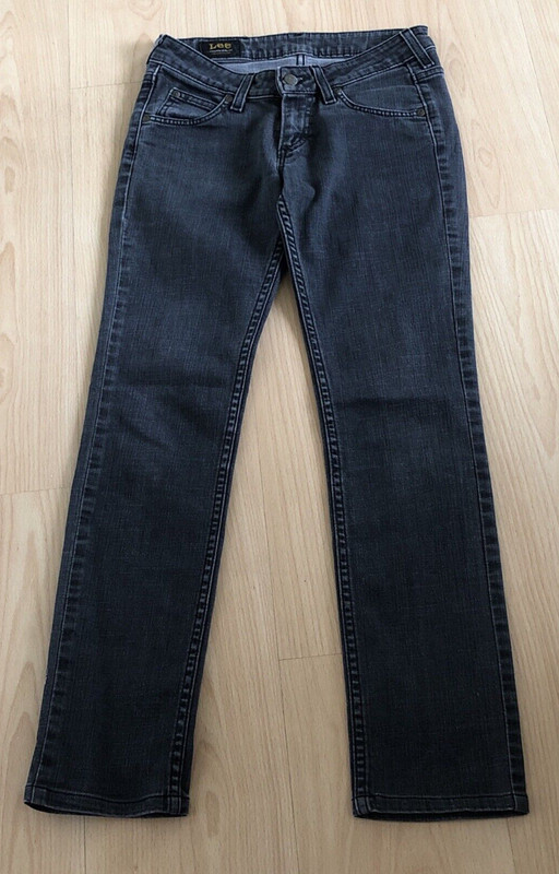 Lee Premium Classic Grey Denim Jeans Leggings Stretch Size Waist 26″ Inseam 28″