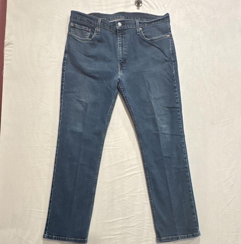 Levi’s Men’s Straight Slim Dark Wash Blue Denim Cotton Mid Rise 5-Pocket Jeans