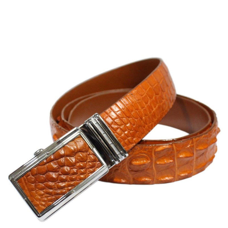 Orange Handmade Hornback Croc Belt Leather Skin Size 32″ – 44″