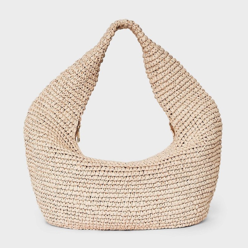 Straw Crescent XL Tote Handbag – Universal Thread Natural