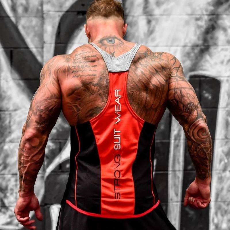 Men's Gym Tank Top Muscle Shirt Sleeveless T Shirt Workout Fitness Training Tee gallery