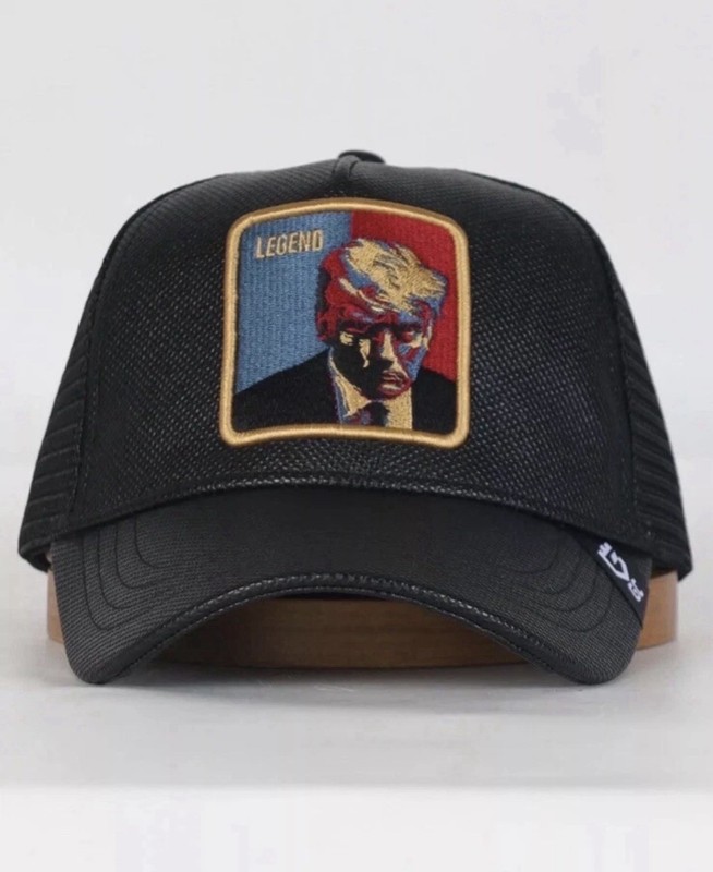 Trump Snapback Hat Black MAGA Design Donald Trump Hat Leather Adjustable