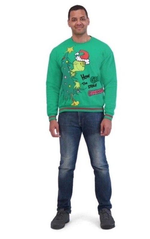The Grinch Adult Holiday Themed Soft Sweatshirt Size XS NWT Free Shipping!