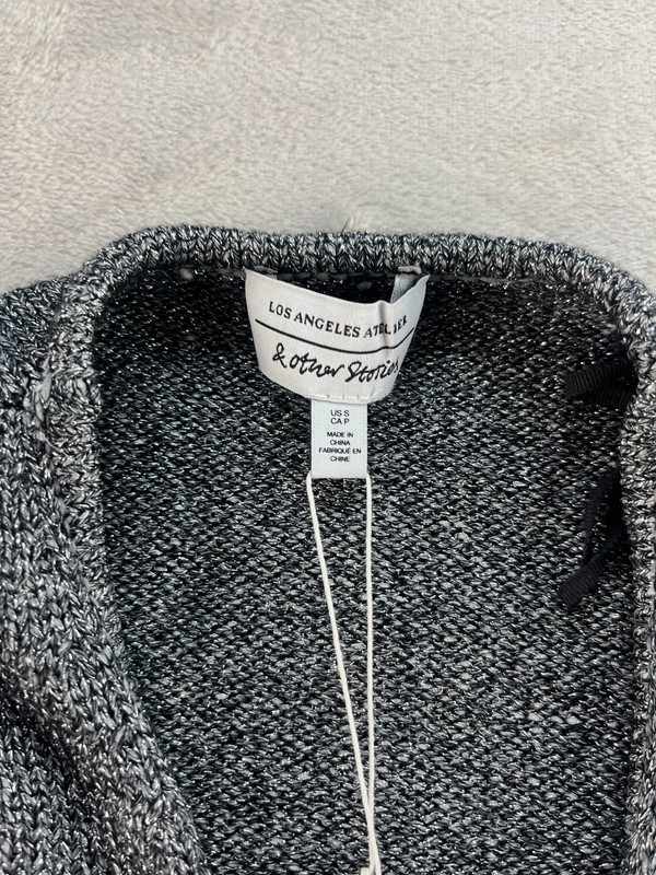 & Other Stories Los Angeles Atelier Cardigan Womens Small Metallic Gray New gallery