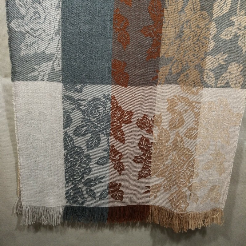 Vintage 90s Liz Claiborne Floral Scarf 75"x22" Rectangular Retro Made in France gallery