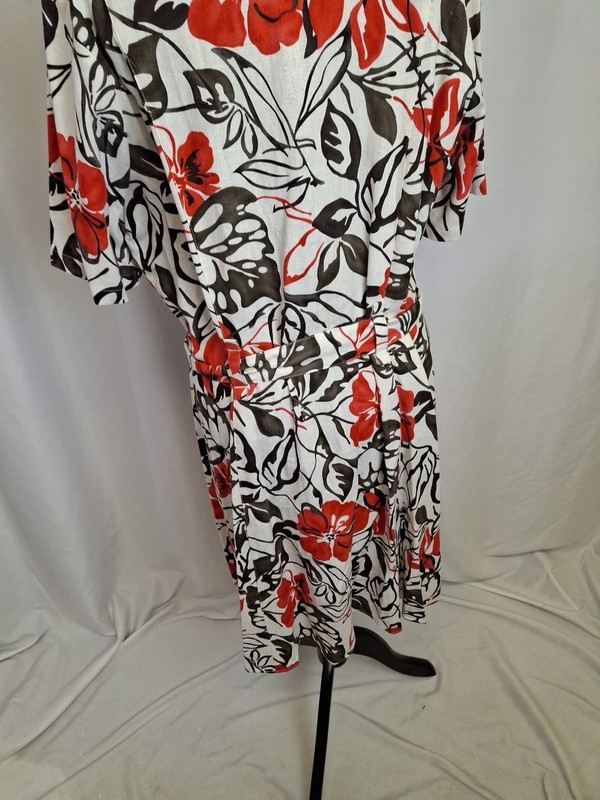 Marks&Spencer floral print belted shirt dress Short Sleeve UK20 Ivory Classic gallery