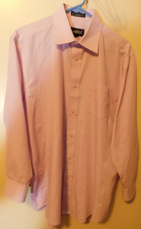 Omega Italy~Men's 16-16 1/2 Large (32-33)Long Sleeve Shirt RN#153145 Pink/Purple gallery