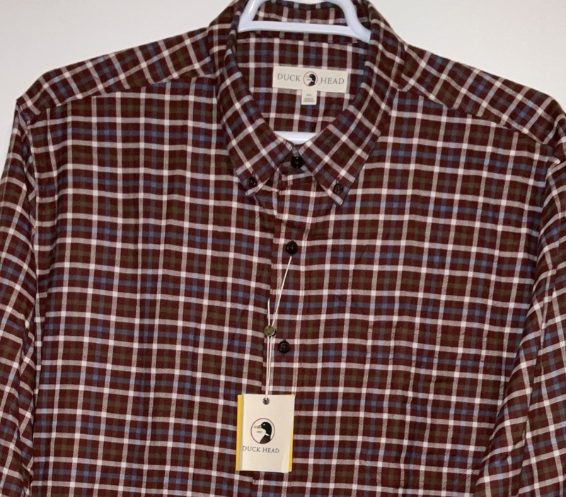 DUCK HEAD LIGHTWEIGHT FLANNEL 100% COTTON SABLE PLAID L/S SHIRT 2XL NWT