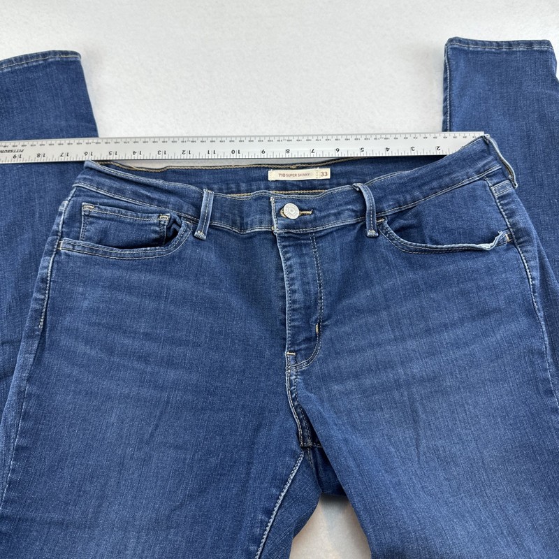 Levi’s Jeans 710 Super Skinny Womens 33 Dark Wash Denim Mid Rise Stretch Red Tab
