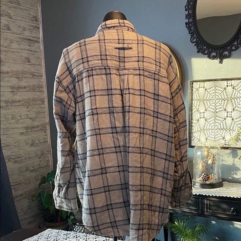 Plaid Button Down Shirt - Cream and Black gallery