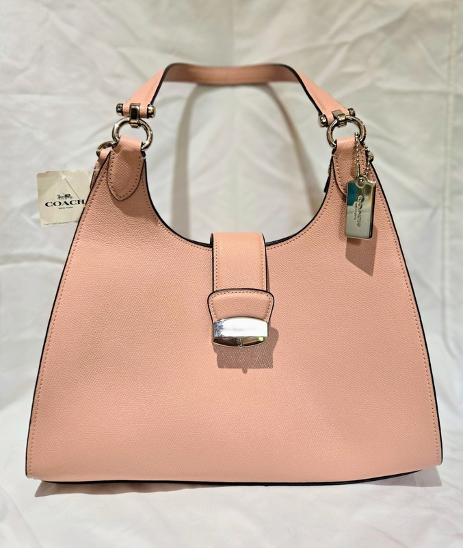 Coach Avary Crossgrain Leather Shoulder Bag In Primrose w/ Silver Hardware EUC