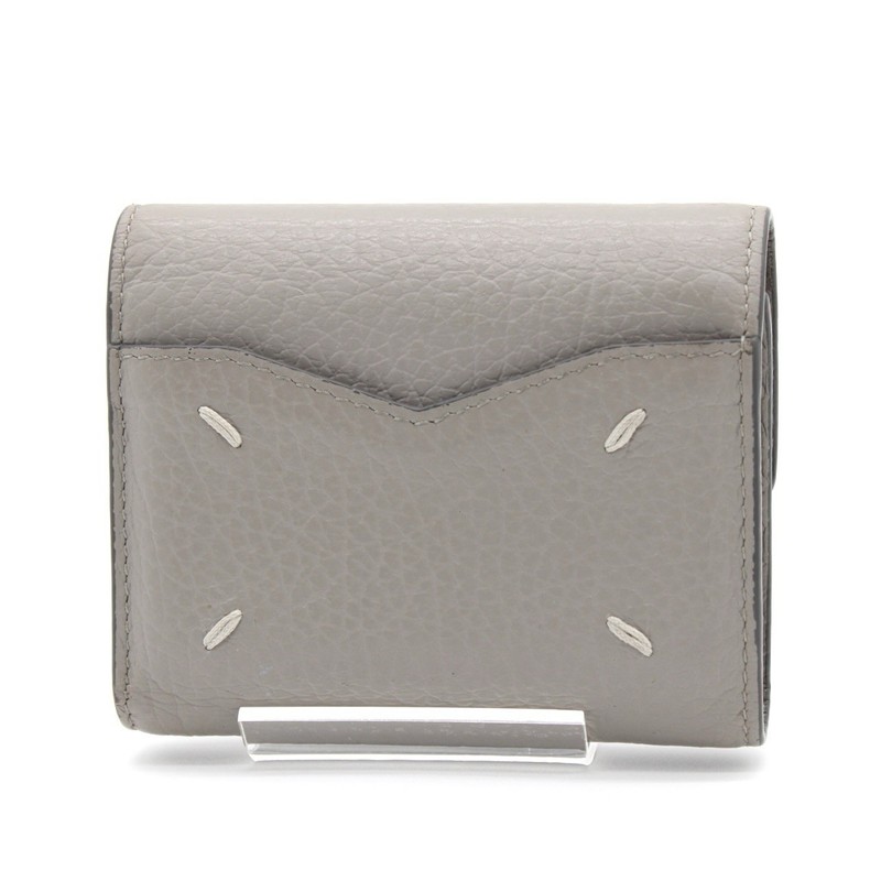 Maison Margiela Envelope Trifold Wallet Gray Leather Compact Fold Wallet